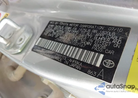 2010 Scion Xd z USA, uszkodzony, nr VIN JTKKU4B42A1007167